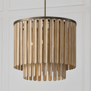Capital Lighting 355651 Jada 5 Light 24"W Wood Pendant - Dark Brass