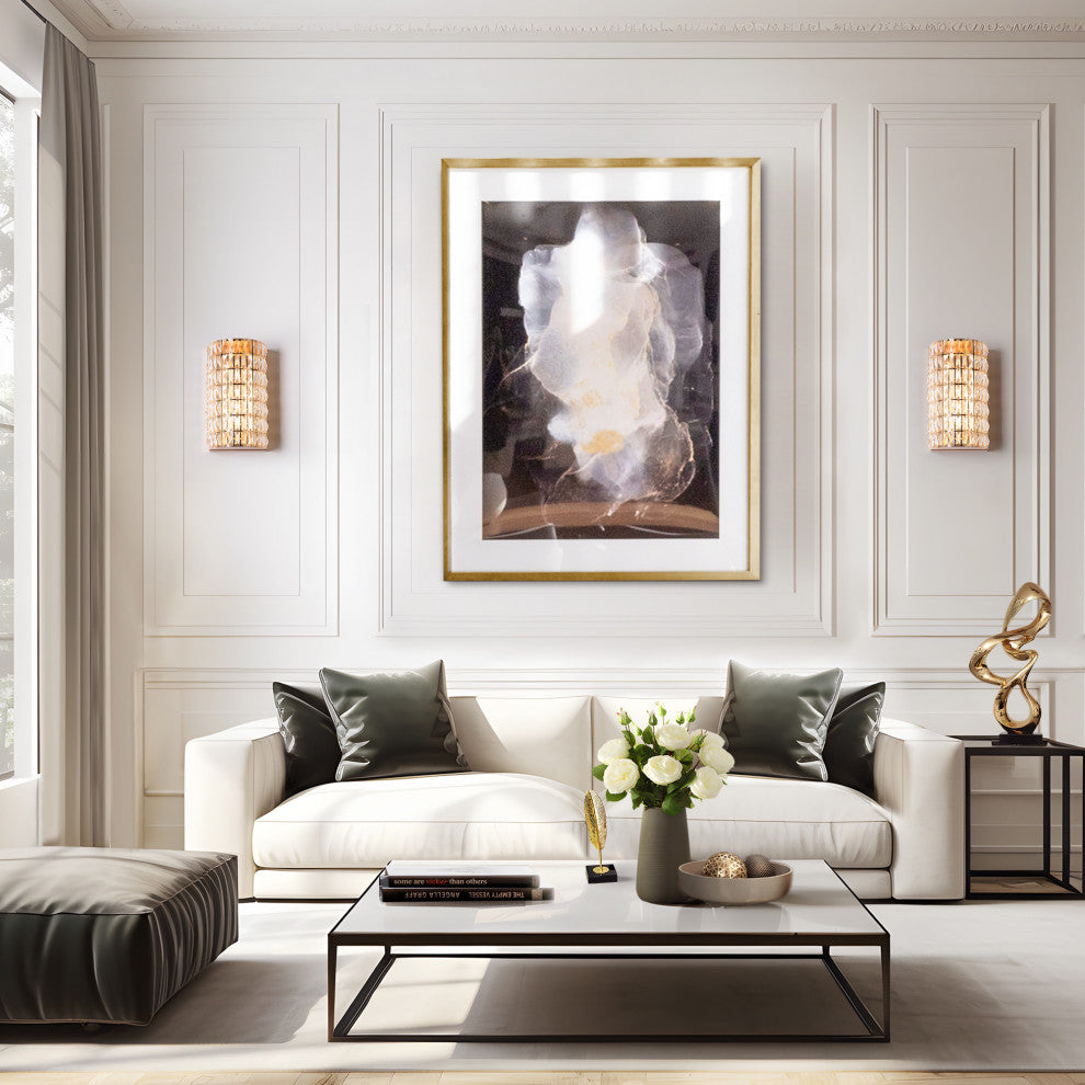LNC Brusmogan Rose Gold Contemporary Crystal LED Wall Light