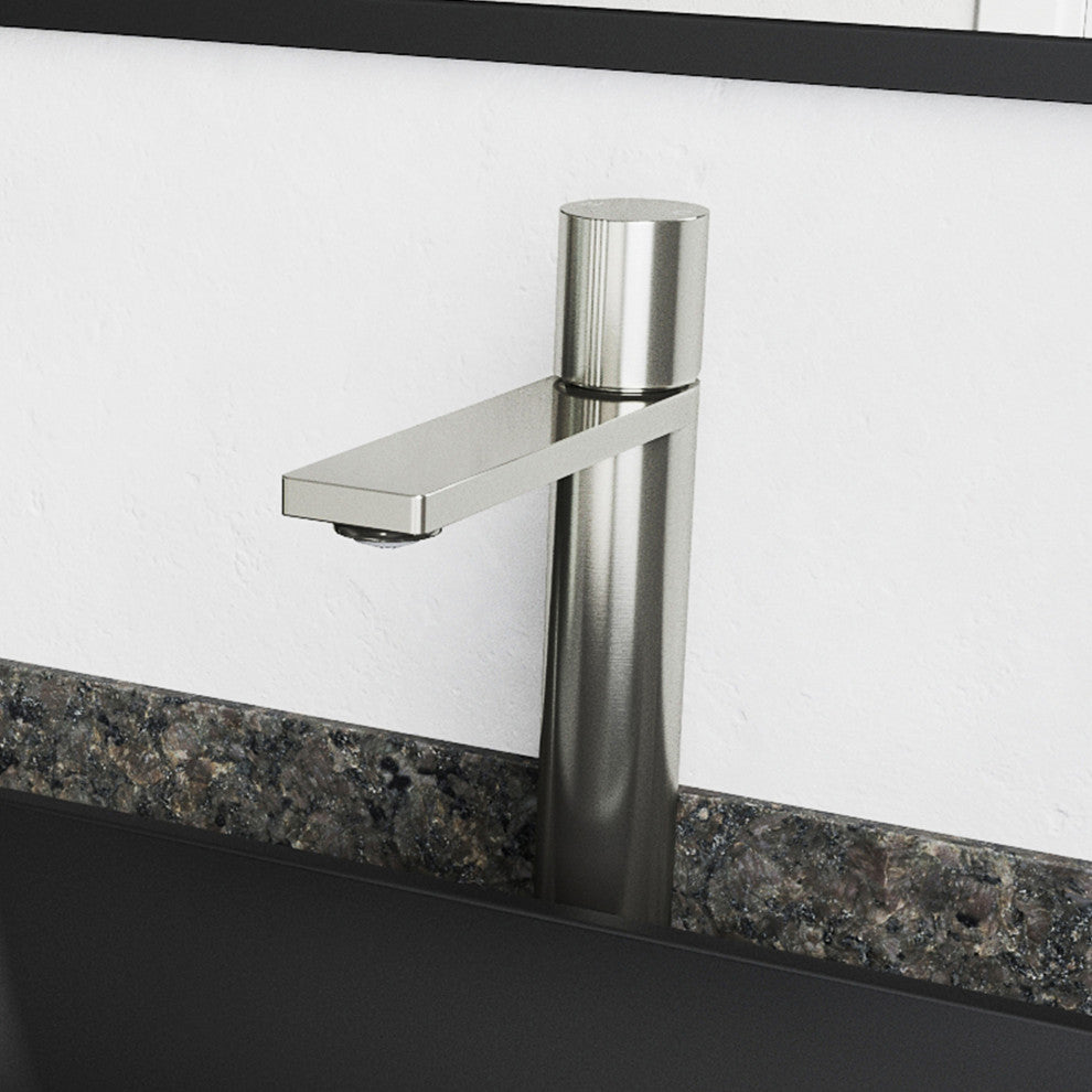 VIGO Gotham 12" H Single Handle Single Hole Bathroom Vessel Faucet, Brushed Nickel