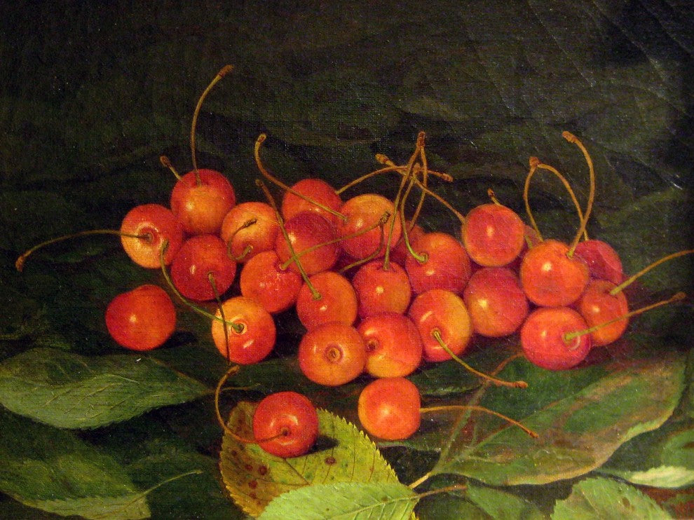 Berry Cherry On Leaves Tile Mural Kitchen Bathroom Backsplash, 6"x8", Matte