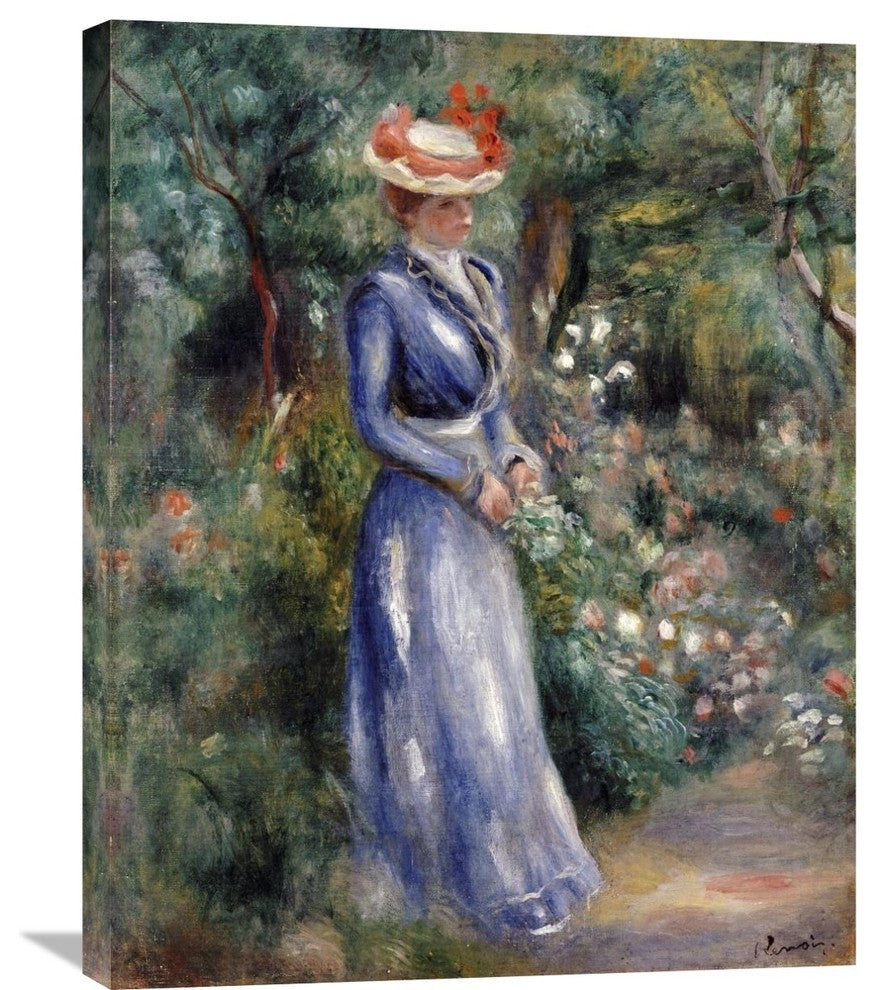 "Woman In a Blue Dress" Canvas Giclee by Pierre-Auguste Renoir, 24"x30"