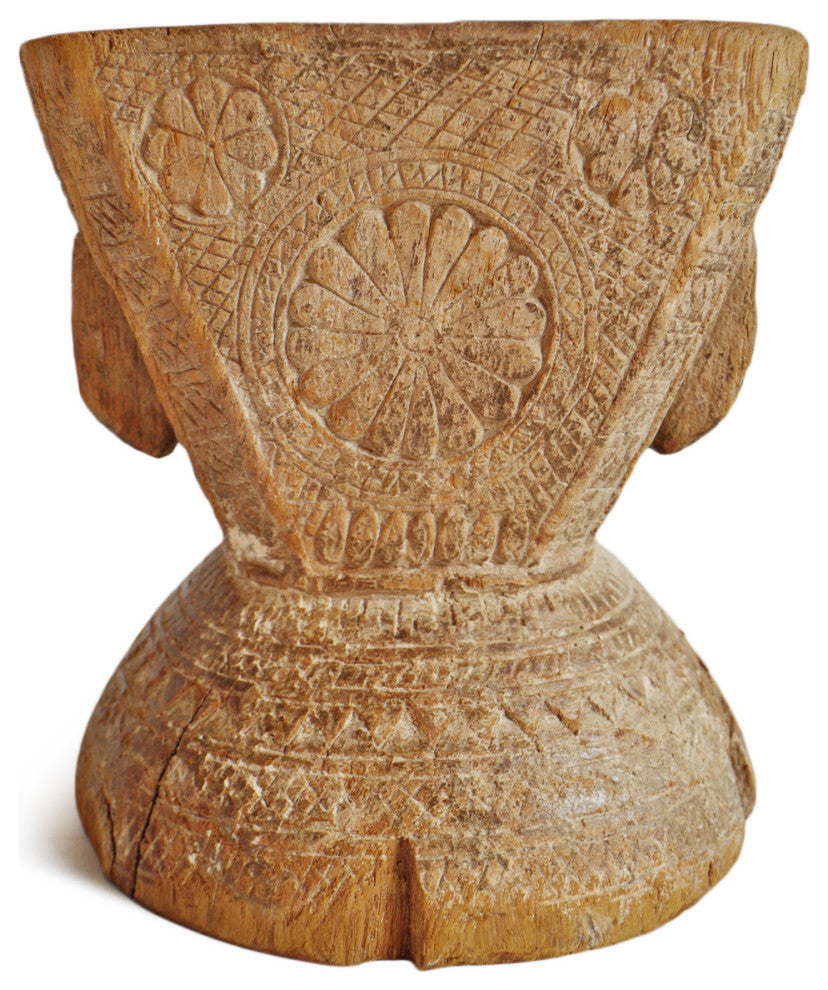Consigned Rajasthan Village Wood Candle Stand 2