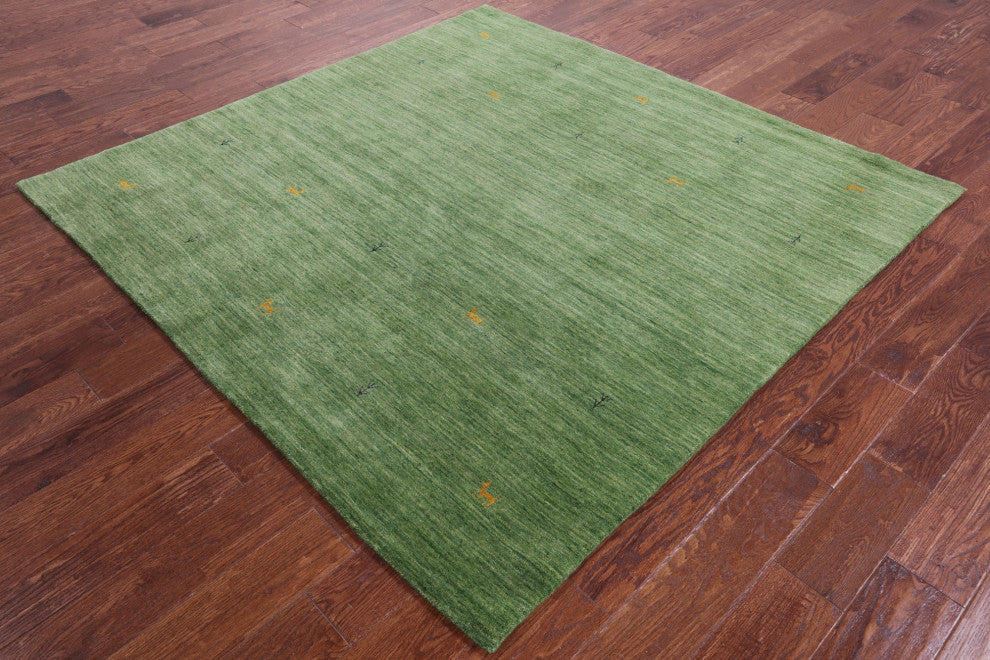 6' Square Handmade Persian Gabbeh Wool Rug - Q15077