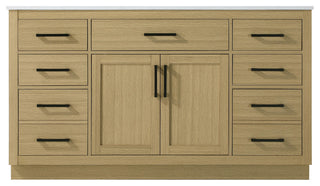 Home Living 60" Single Bathroom Vanity, Honey Brown