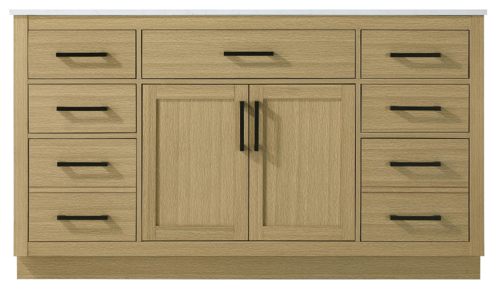 Home Living 60" Single Bathroom Vanity, Honey Brown