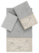 Linum Home Turkish Cotton Braelyn 3-Piece Embellished Towel Set, Light Gray