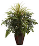 Mixed Grass and Fern With Decorative Planter