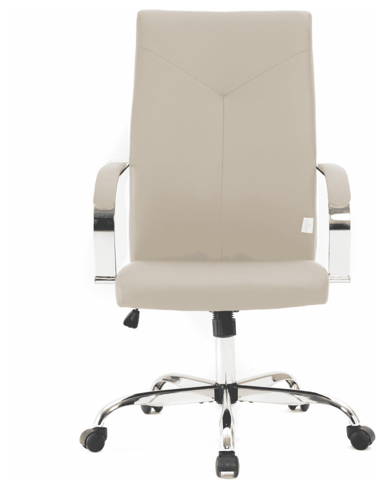 LeisureMod Sonora High-Back Adjustable Leather Conference Chair, Tan