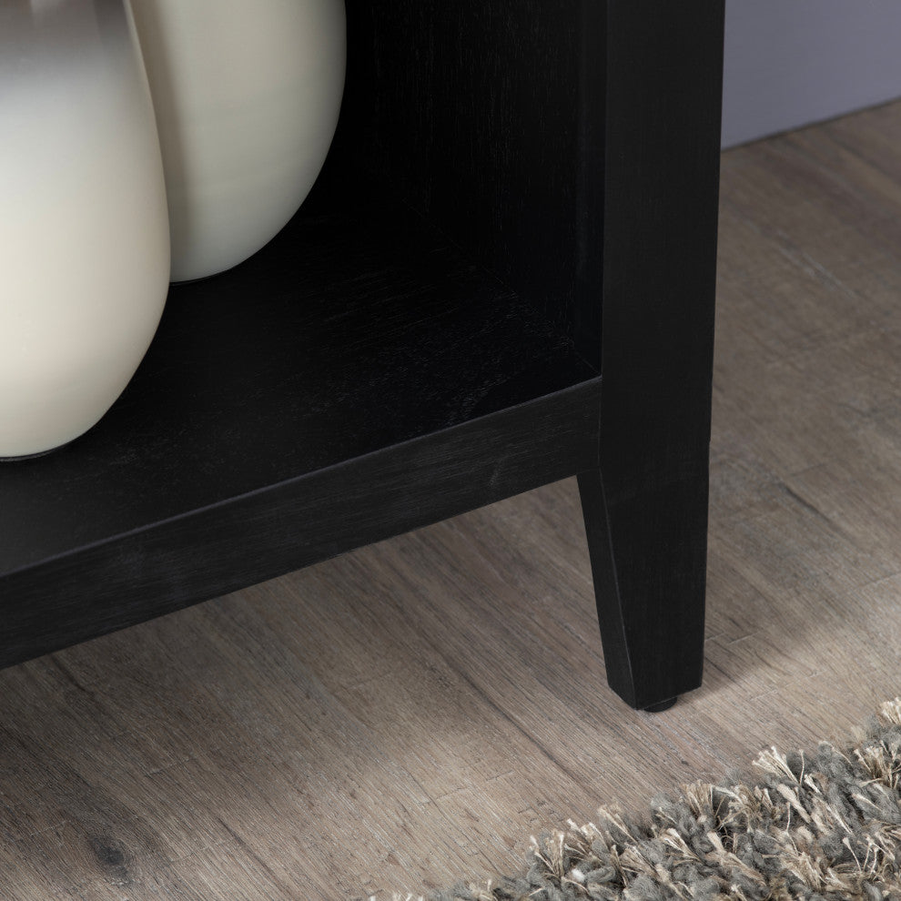 Four Shelf Black Bookcase Etagere