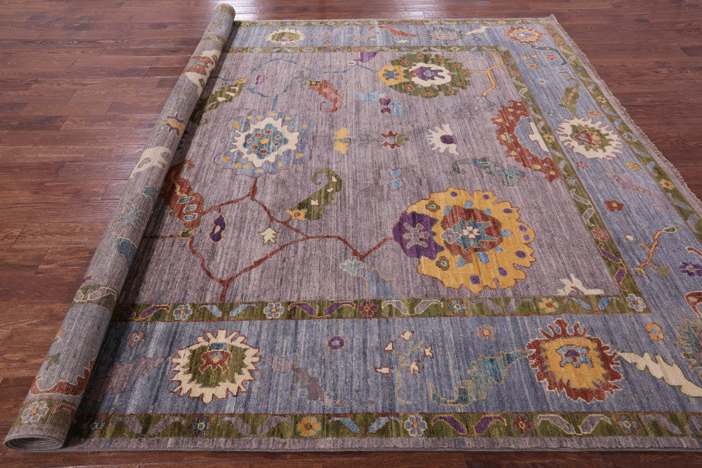 Turkish Oushak Hand-Knotted Wool Rug 9' 1" X 12' 0" - Q12400