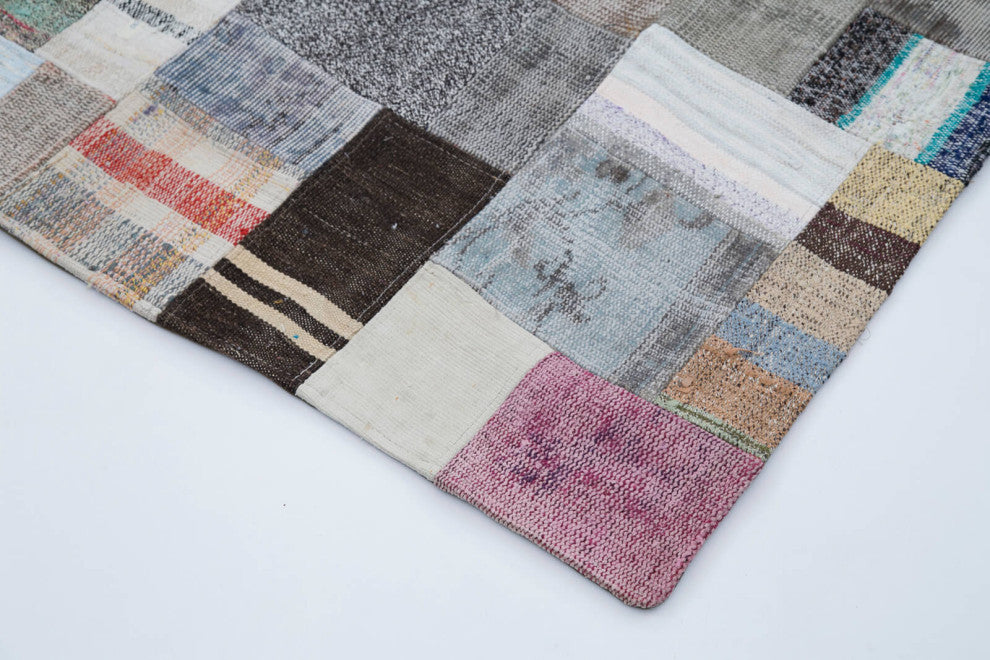 Rug N Carpet - Handmade Anatolian 6' 6'' x 9' 11'' Tribal Patchwork Kilim Rug