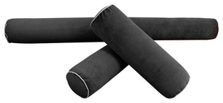 STYLE V6 TwinXL Velvet ContrastPipe Indoor Daybed Bolster Pillow|CoverOnly|AD350