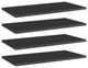 vidaXL Bookshelf Boards 4-Piece High Gloss Black 23.6"x11.8" Chipboard
