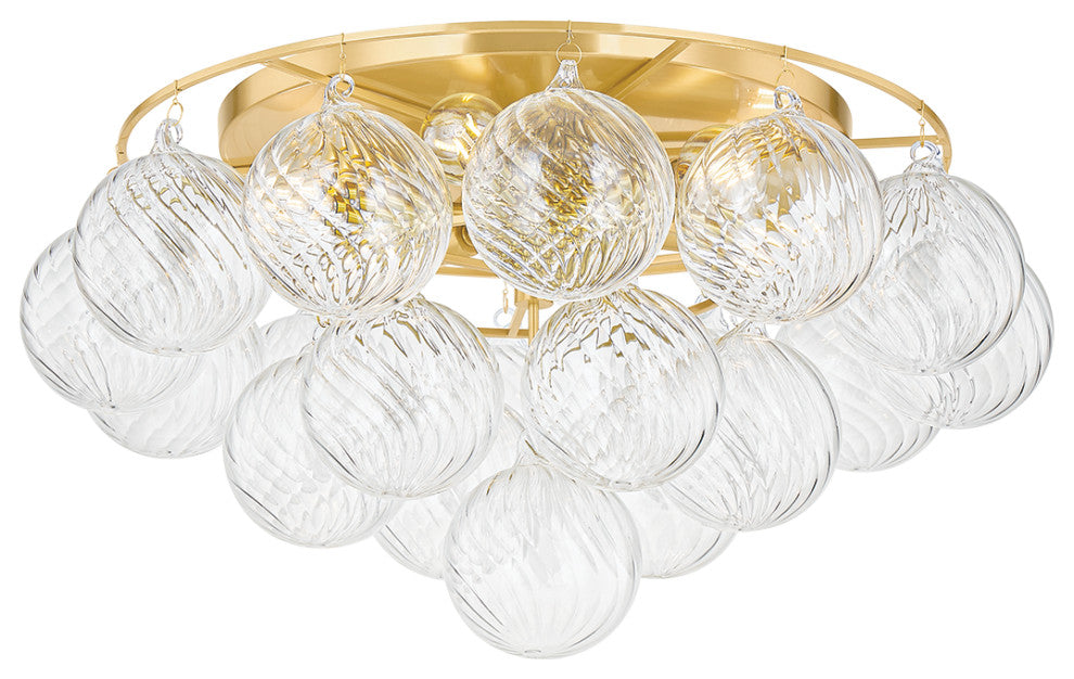 Megan Molten x Mitzi Mimi 11.25" Flush Mount Aged Brass