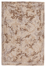 Zyana Hand Tufted Rectangle Area Rug, 5' x 7'1/2", Brown/Tan/White