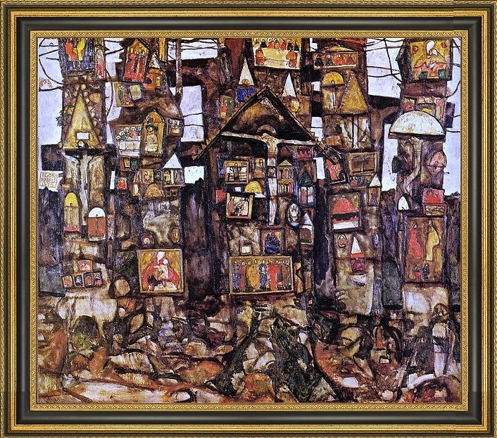 Egon Schiele Woodland Prayer - 20" x 25" Framed Premium Canvas Print