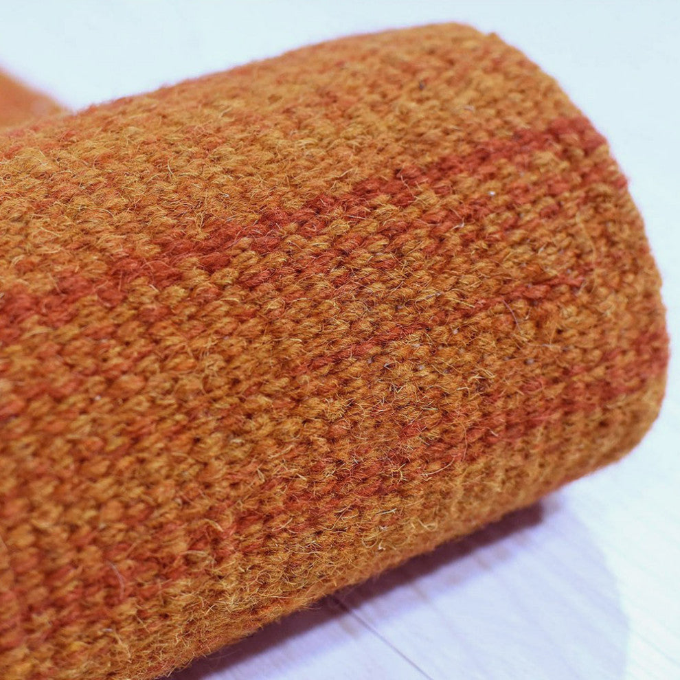 HAND WOVEN FLAT WEAVE KILIM WOOL ECO-FRIENDLY AREA RUGS-Solid,Dark Orange