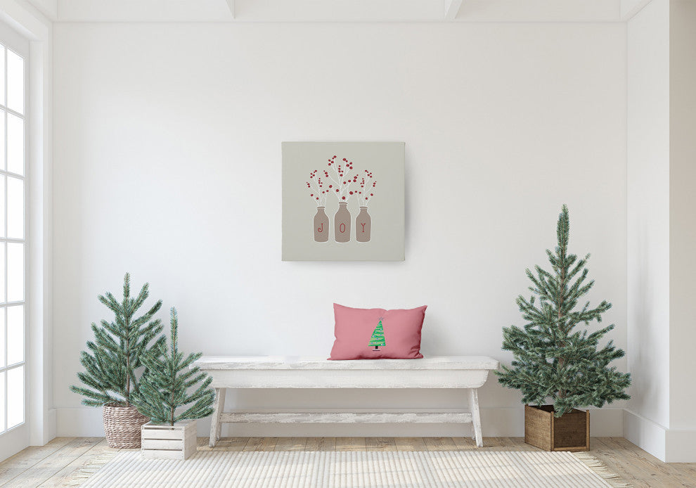 Cartoon Christmas Tree Accent Pillow, Pink Icing, 14"x20"