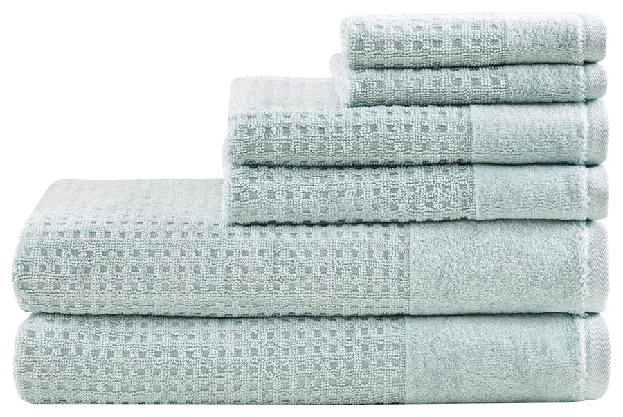 Madison Park Spa Waffle Cotton Waffle Antimicrobial Bath Towel 6 Piece Set