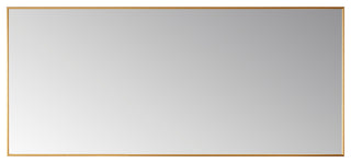 Viella Rectangular Aluminum Wall Mounted Mirror, Brushed Gold, 72"