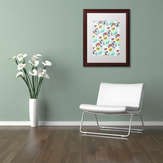 Elizabeth Caldwell 'Suzani Floral' Art, Wood Frame, White Mat, 11x14