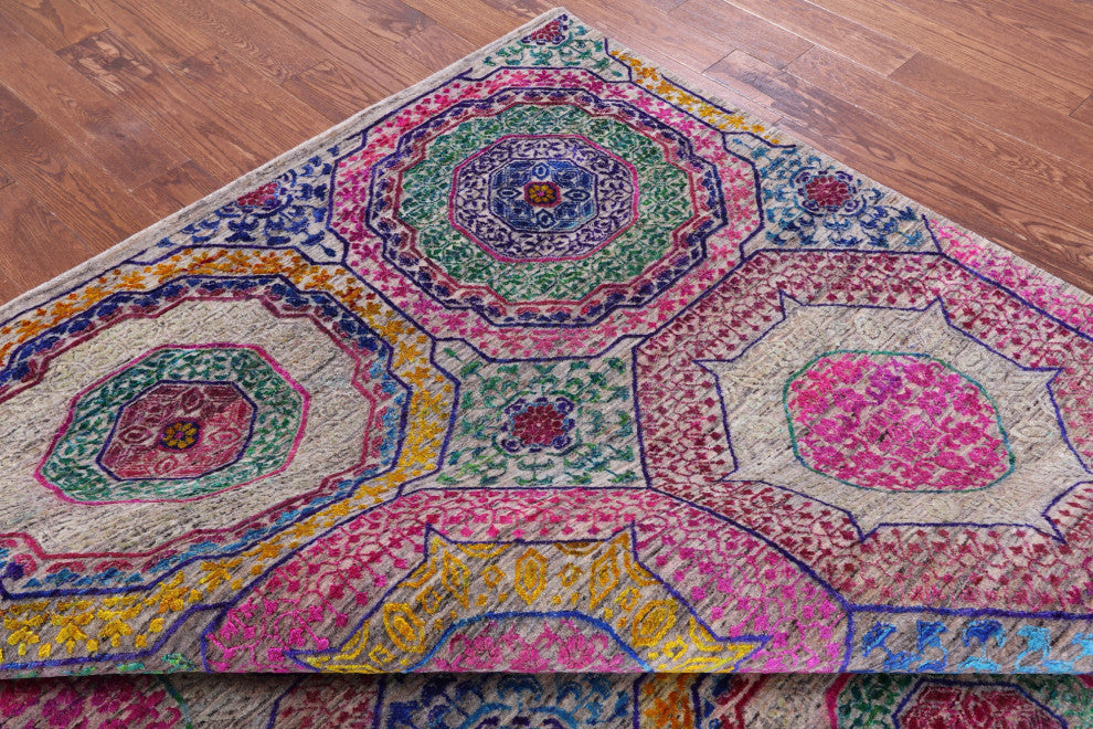 8' 2" X 9' 11" Mamluk Hand Knotted Wool & Silk Rug - Q13727