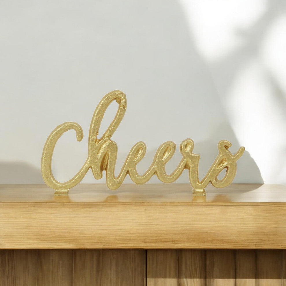 Golden Cast Iron "Cheers" Table Decor
