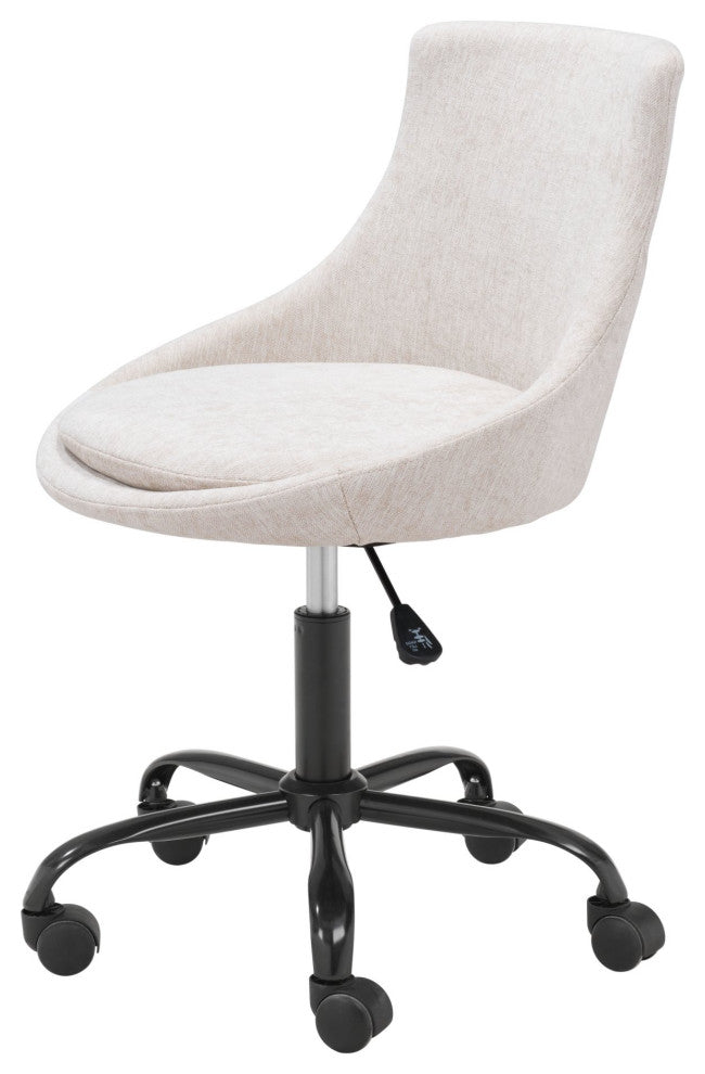 Computer Work Chair, Steel Metal, Fabric, Beige, Black, Home Business Office