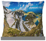 Clouds Over Seven Rila Lakes Landscape Printed Throw Pillow, 18"x18"