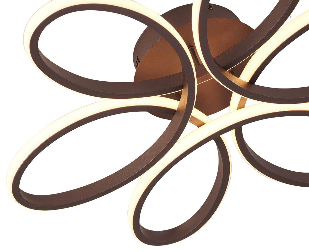 Satin Coffee LED Flush Mount With Acrylic Diffuser