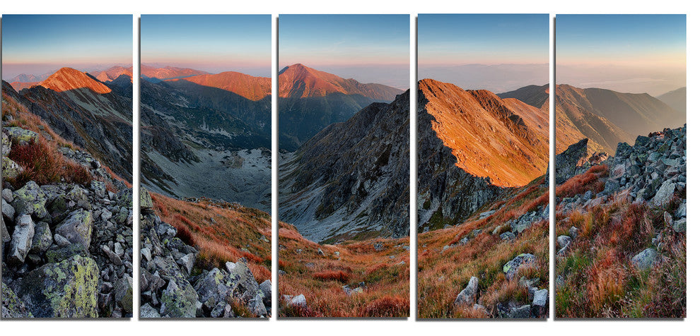 "Rocky Slovakia Mountains" Landscape Wall Art Canvas Print, 5 Panels, 60"x28"