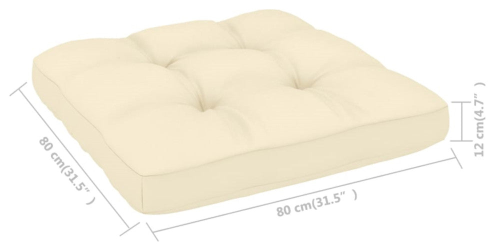 Vidaxl Pallet Sofa Cushion Cream 31.5"x31.5"x4.7"