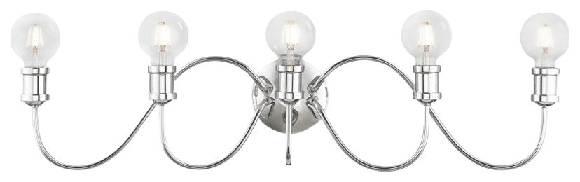 Lansdale 5 Light Polished Chrome Large Vanity Sconce