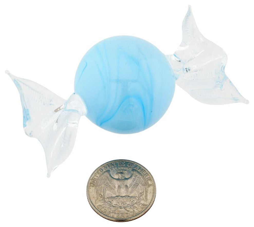 GlassOfVenice Murano Glass Round Candy - Sky Blue