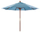 9' Square Push Lift Wood Umbrella, Sunbrella, Dolce Oasis