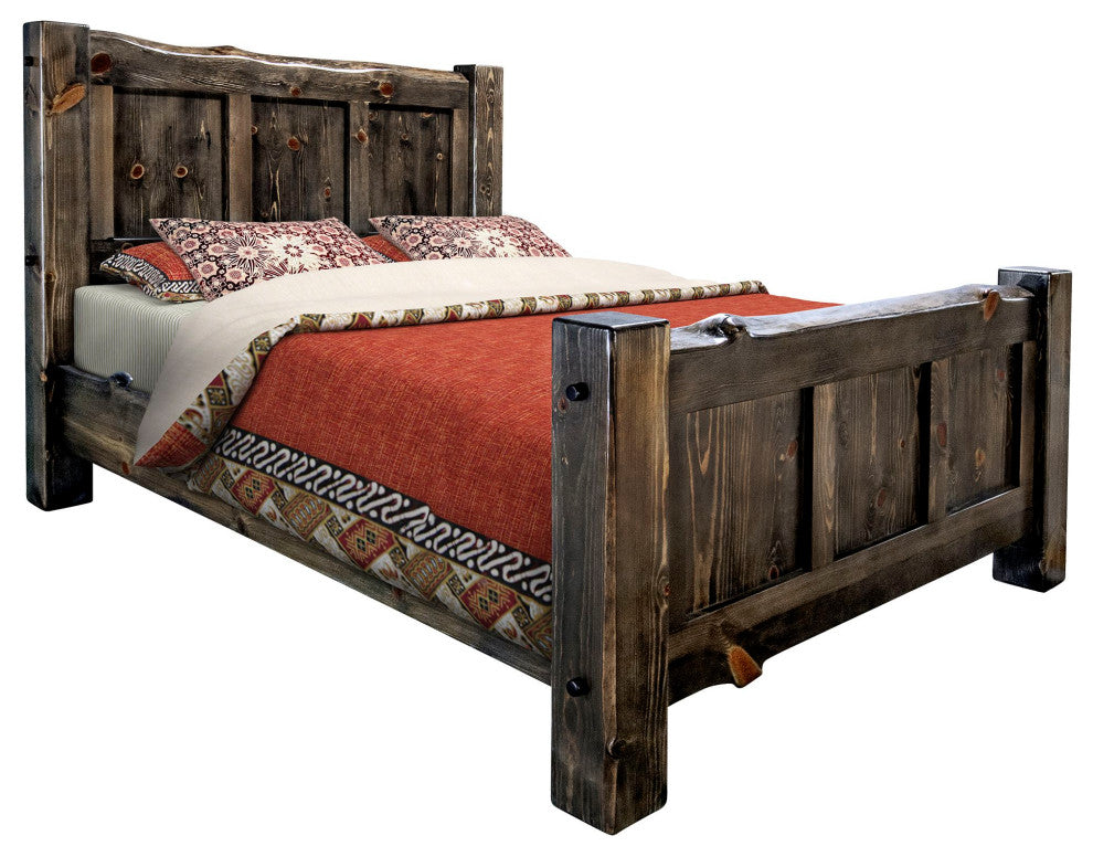 Big Sky Collection Live Edge Panel Bed, King, Jacobean Stain
