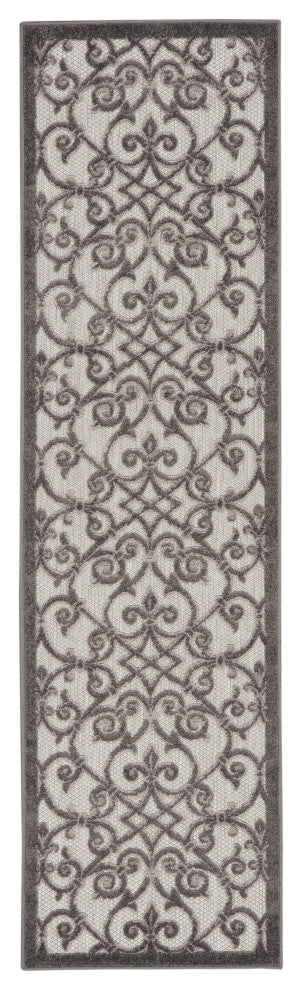 Nourison Aloha 2'3" x 8' Grey Charcoal Contemporary Rug