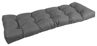 46"x19" Tufted Solid Outdoor Spun Polyester Loveseat Cushion Gray