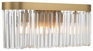 Emory 4-Light Modern Gold Bathroom Vanity, Clear Glass