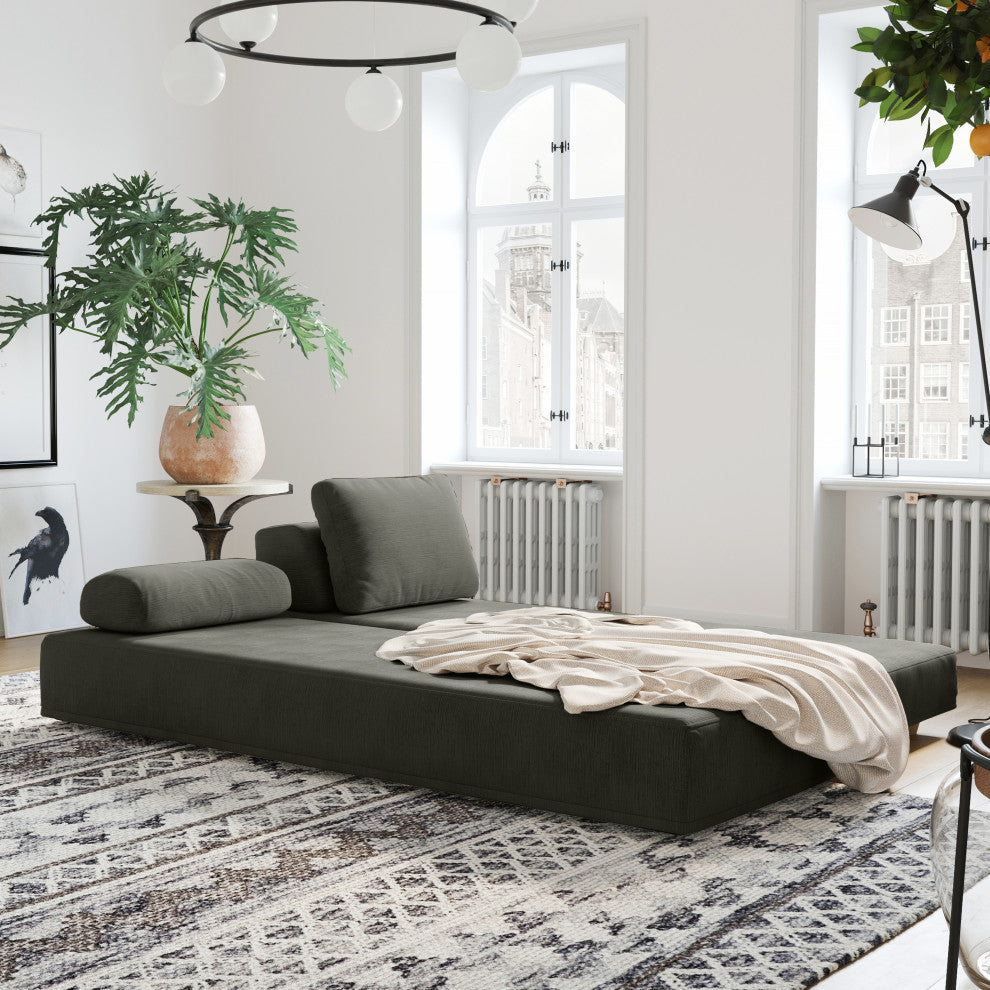 Jaxx Balshan Chaise Lounge Daybed, Charcoal