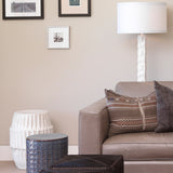 Modern Organic Shape Matte White Ripple Side Table Coastal Modern Drum Accent