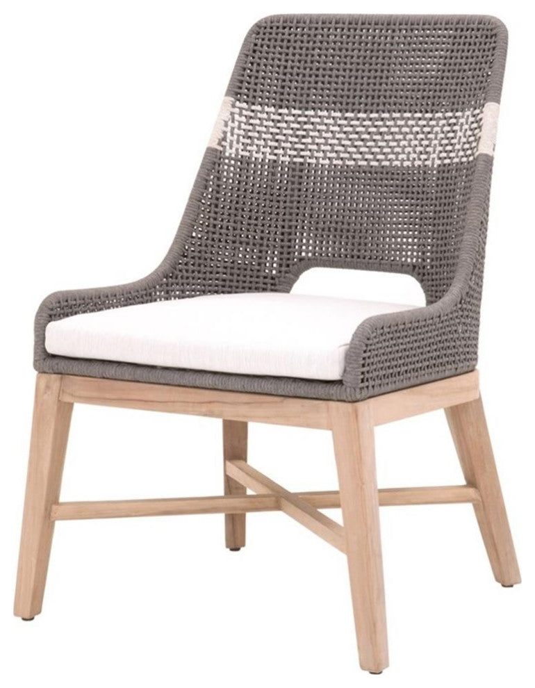 Essentials For Living Woven Fabric Outdoor Dining Chair in Gray (Set of 2)