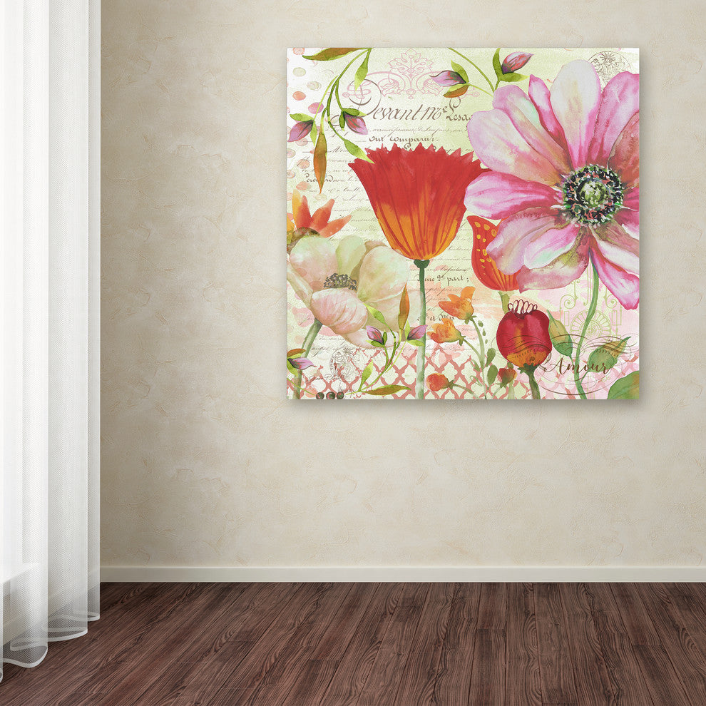 Jean Plout 'Floral Love Song 2' Canvas Art, 24x24