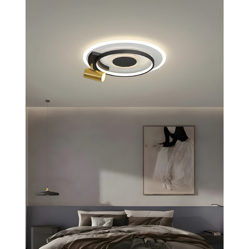 Eupen | Nordic Round LED Ceiling Light, Black, 3 Colors No Remote