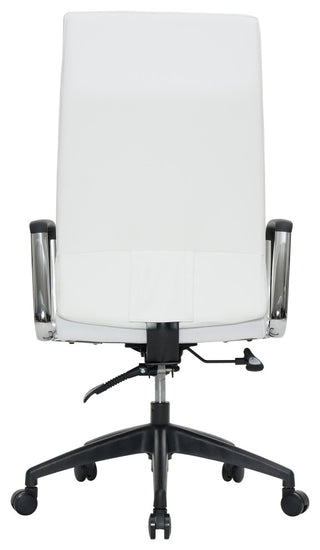 LeisureMod Hilton Modern High Back Leather Conference Office Chair, White