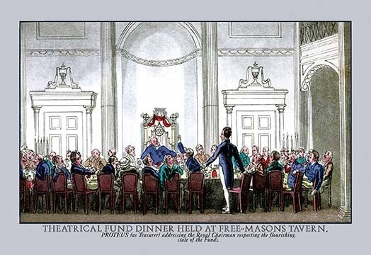 Theatrical Fund Dinner Held at Freemasons Tavern- Canvas Poster 20" x 30"