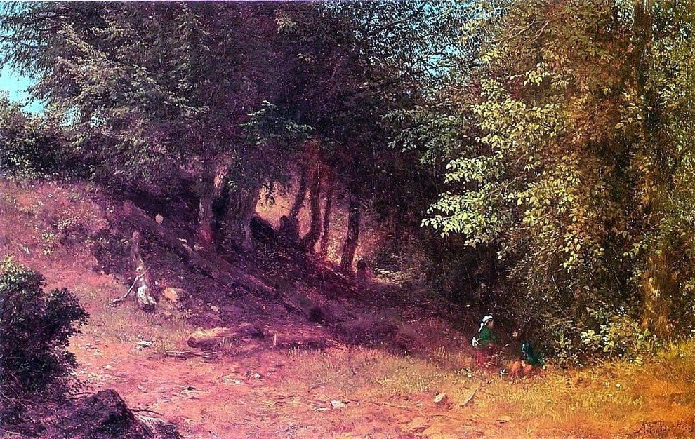 Albert Fitch Bellows Picnic in a Summer Landscape Gallery Wrapped Canvas Print