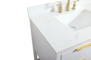 36" Single Bathroom Vanity, White, With Backsplash