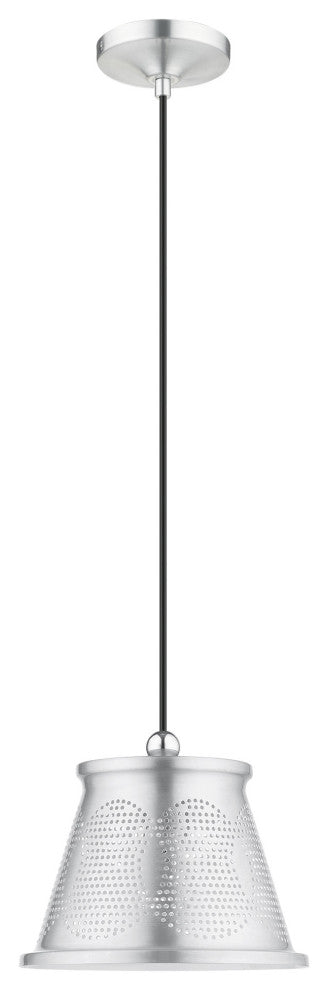 Livex Lighting Pendants 1 Light Brushed Aluminum Pendant