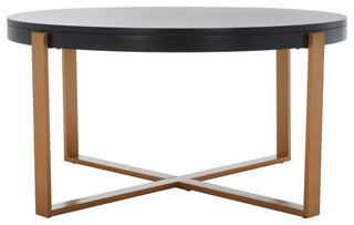 Safavieh Navya Round Coffee Table, Black/Gold